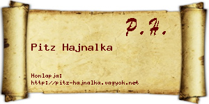 Pitz Hajnalka névjegykártya